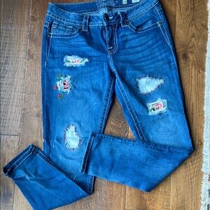 Miss Me Embroidered Blue Jeans for Women